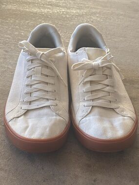 Kizik Shoes Mens 8/Women’s 9.5 Irvine Sneakers Beige Canvas Casual Lifestyle A-6